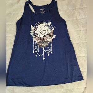 SHEIN Navy Blue Floral Women's Top
